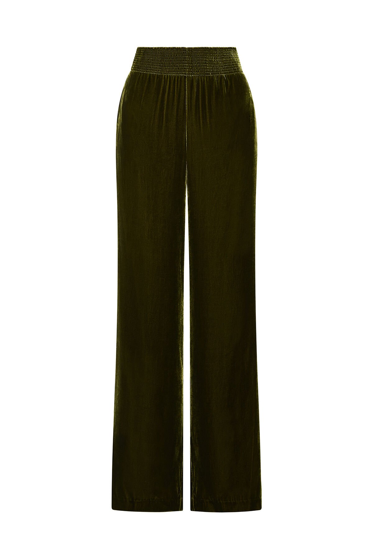 Maliparmi FLUID VELVET TROUSERS Military Green JH803561026 Maliparmi FLUID VELVET TROUSERS Military Green JH803561026