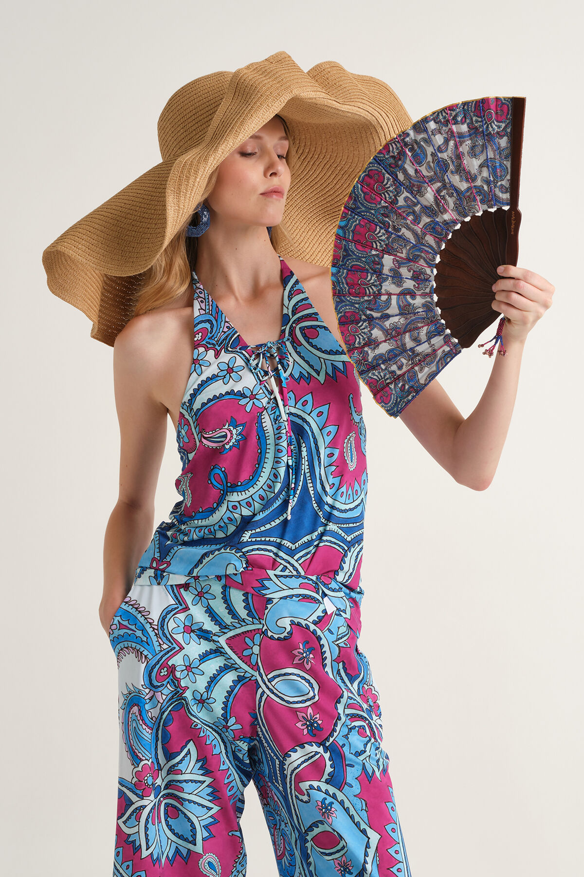 Malìparmi HIPPIE LOTUS TOP Light Blue JP555970671 Malìparmi HIPPIE LOTUS TOP Light Blue JP555970671