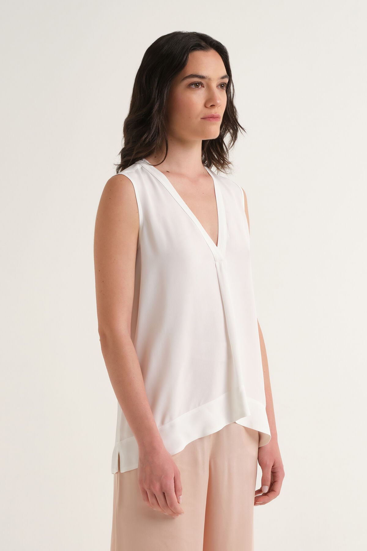 Malìparmi TOP FLUID CREPE NaturalWhite JP554050672 Malìparmi TOP FLUID CREPE NaturalWhite JP554050672
