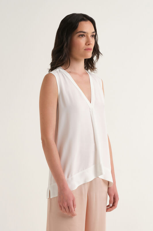 Malìparmi TOP FLUID CREPE NaturalWhite JP554050672 Malìparmi TOP FLUID CREPE NaturalWhite JP554050672