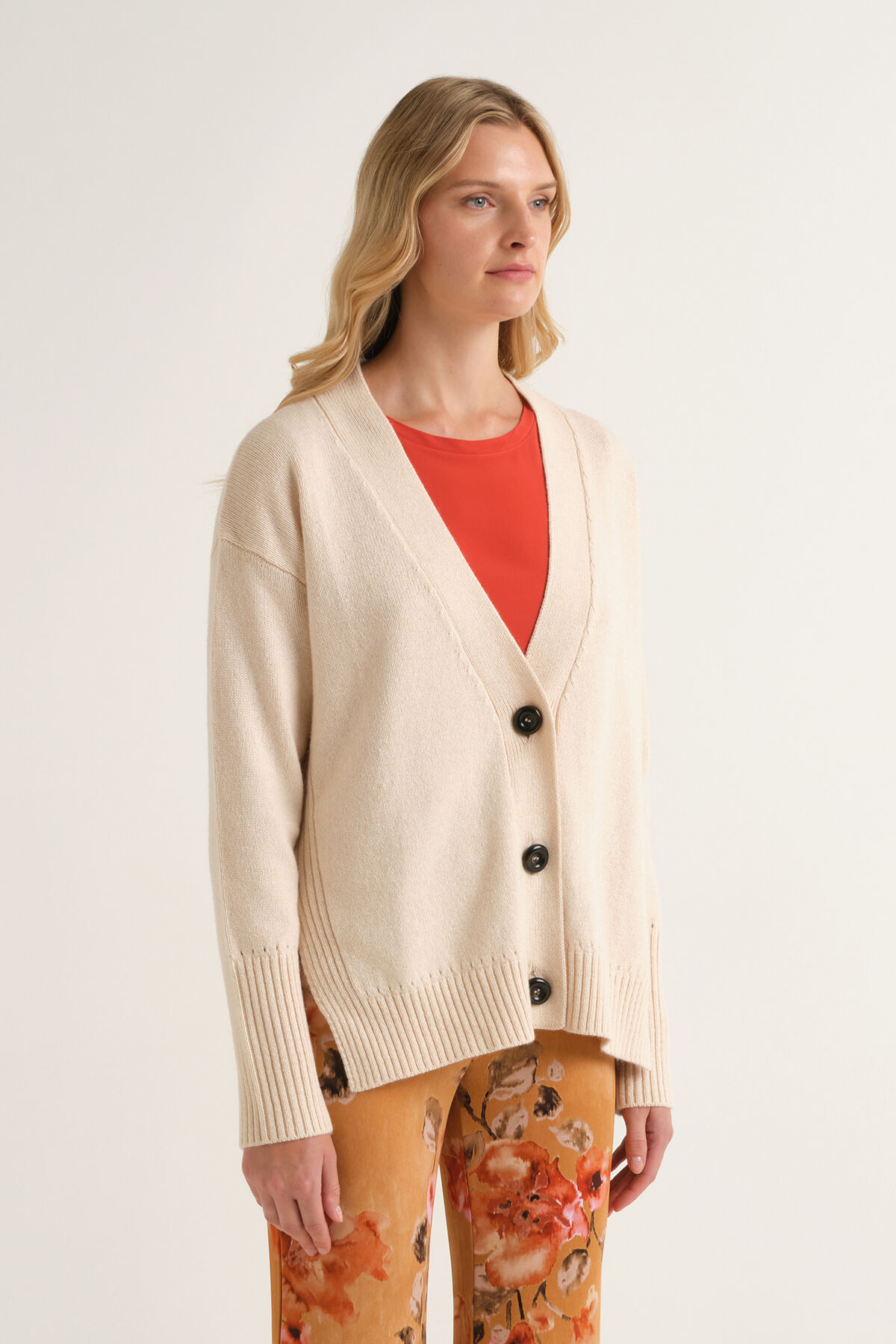 Maliparmi CARDIGAN CASHMERE MERINOS Bianco Rugiada JN371674315 Maliparmi CARDIGAN CASHMERE MERINOS Bianco Rugiada JN371674315