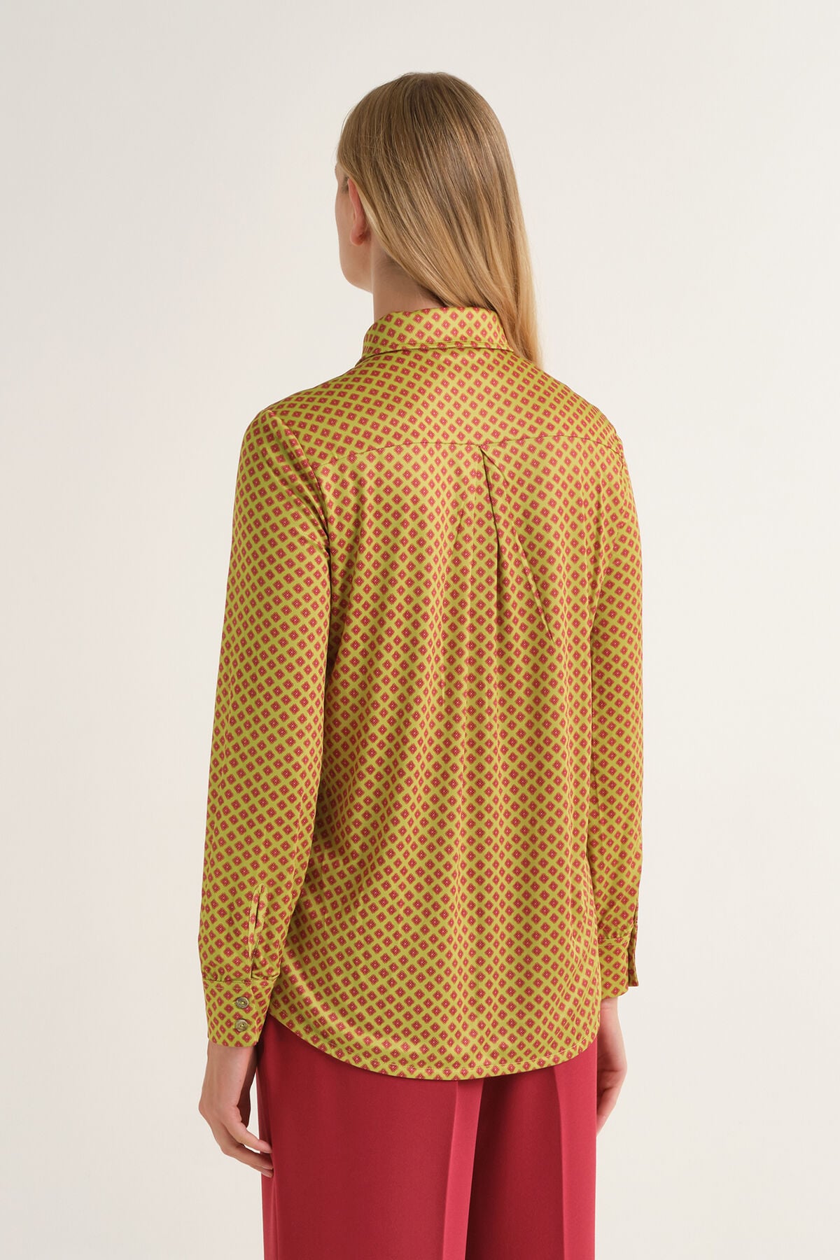 Maliparmi MICRO PRINT JERSEY SHIRT Acid Green JM556470654 Maliparmi MICRO PRINT JERSEY SHIRT Acid Green JM556470654