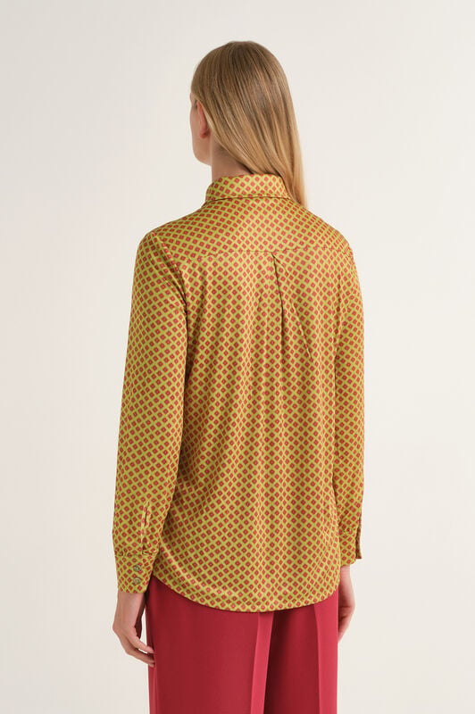 Maliparmi MICRO PRINT JERSEY SHIRT Acid Green JM556470654 Maliparmi MICRO PRINT JERSEY SHIRT Acid Green JM556470654
