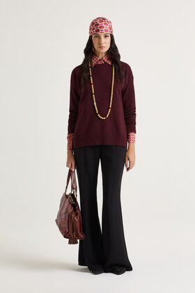 Maliparmi PANTALONE SABLÈ CREPE Nero JH756650166