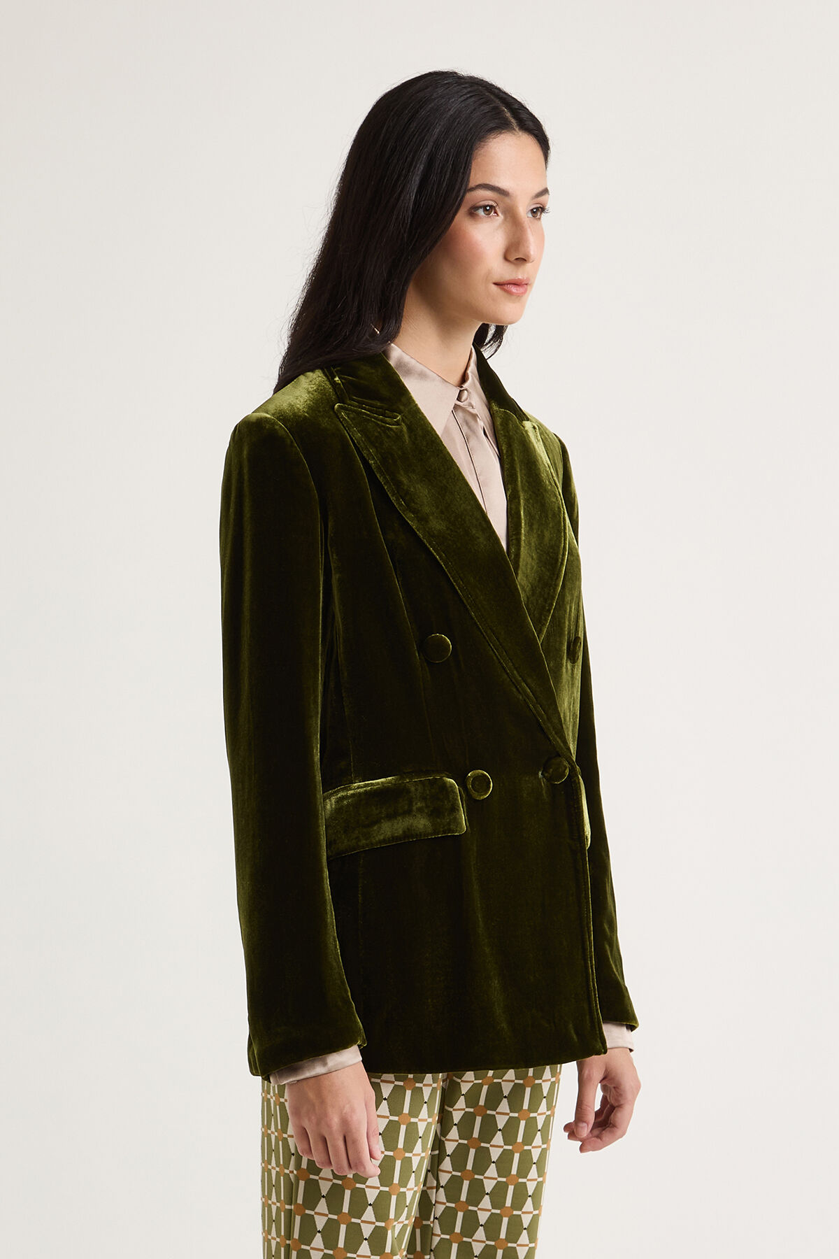 Maliparmi FLUID VELVET JACKET Military Green JD647061026