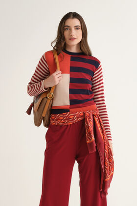 Maliparmi RHYTHM BLOCK KNIT Burgundy JQ513570682