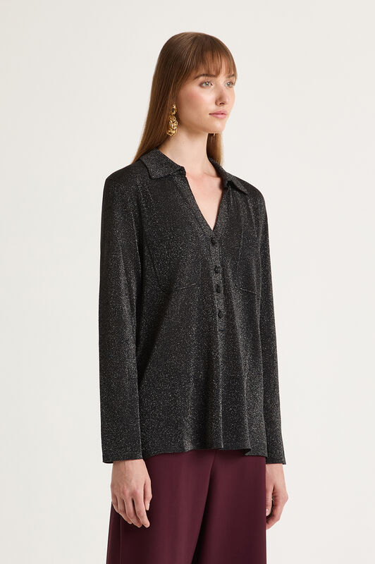 Maliparmi SHINY FLUID LUREX KNITWEAR Black JQ506078133