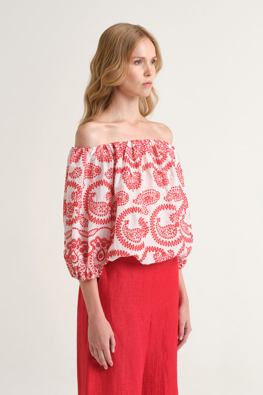Malìparmi BRODERIE ANGLAISE SHIRT Red JM557715218