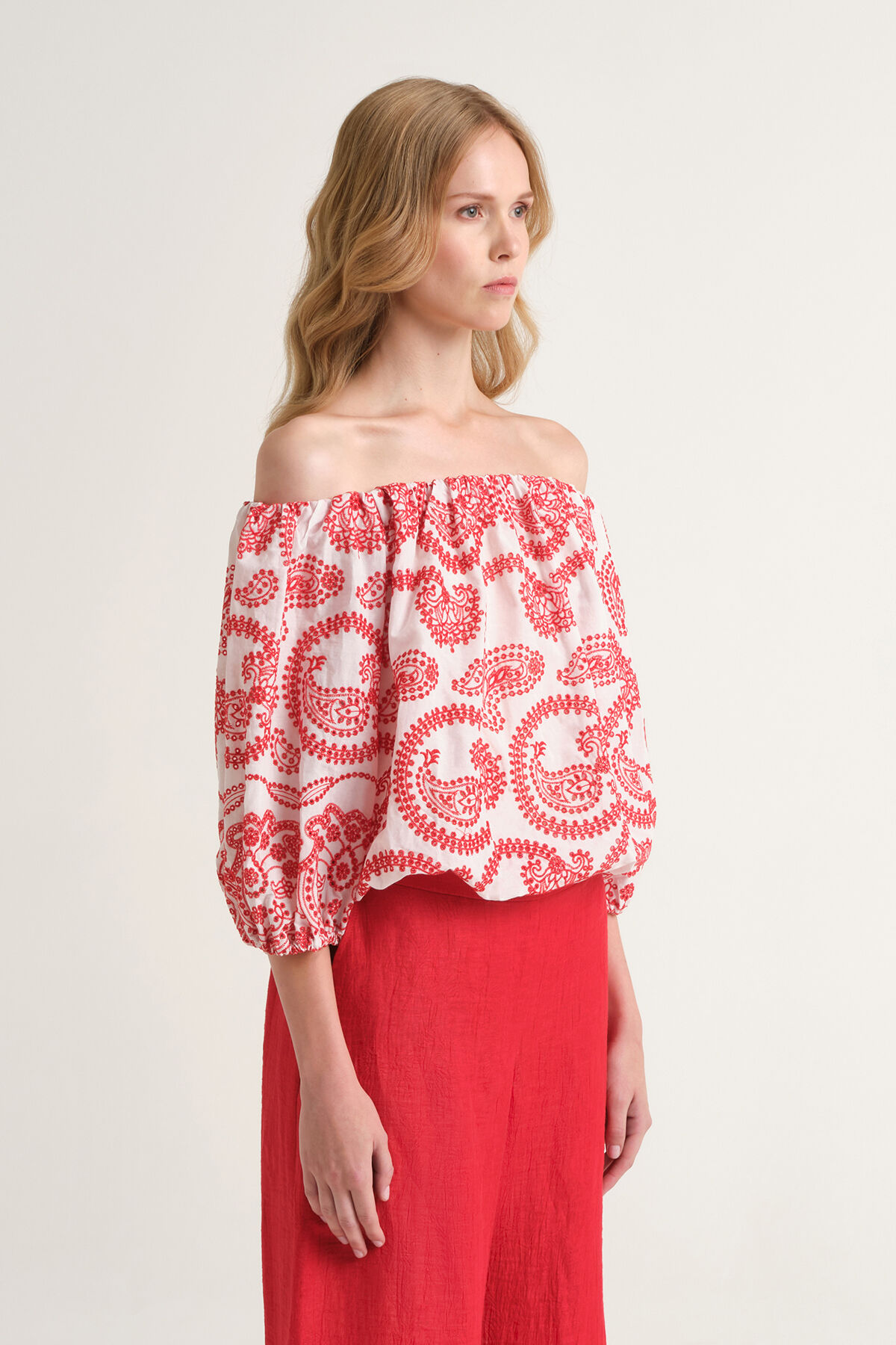 Malìparmi BRODERIE ANGLAISE SHIRT Red JM557715218