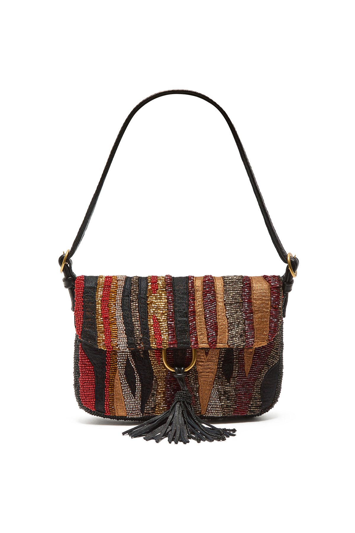 Maliparmi BORSA PICCOLA A SPALLA FLAME EMBROIDERY Multicolor BF001307235