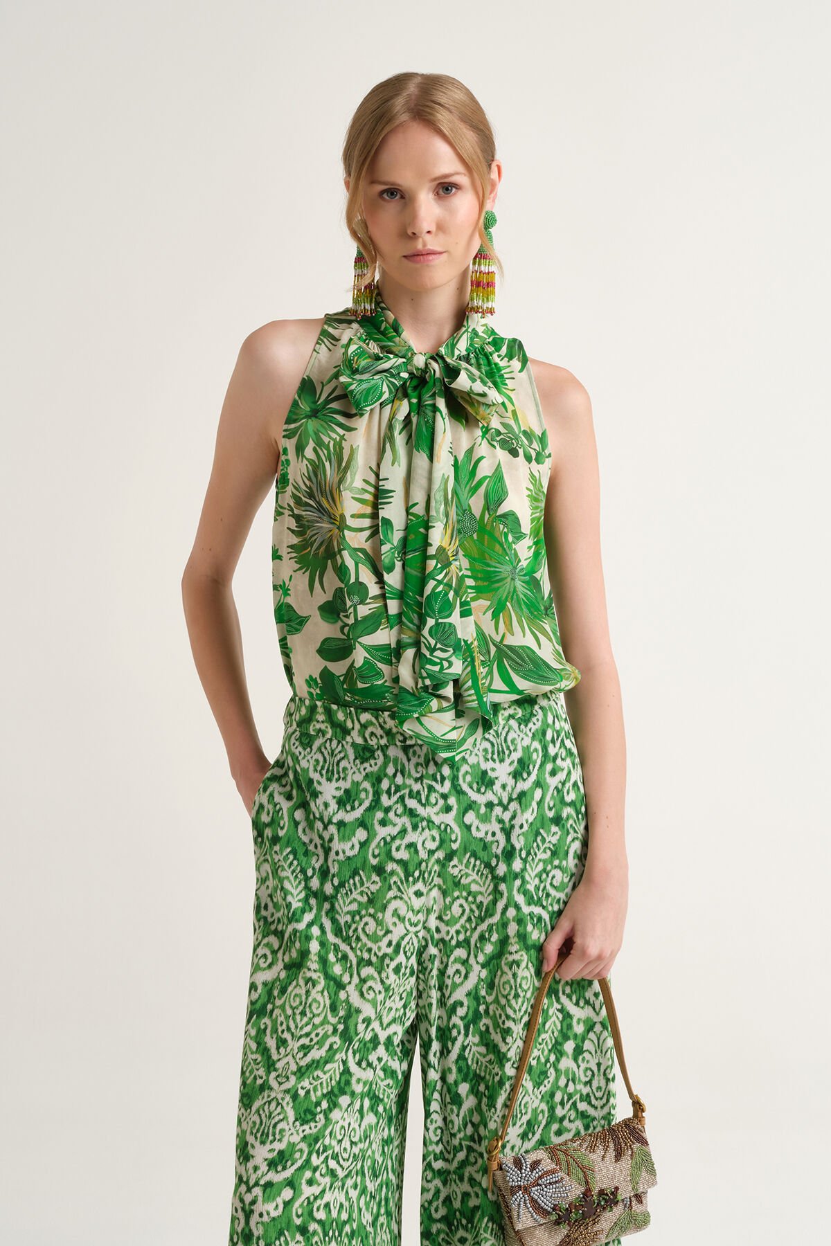 Malìparmi BOTANICAL JUNGLE TOP Green JP555850663 Malìparmi BOTANICAL JUNGLE TOP Green JP555850663