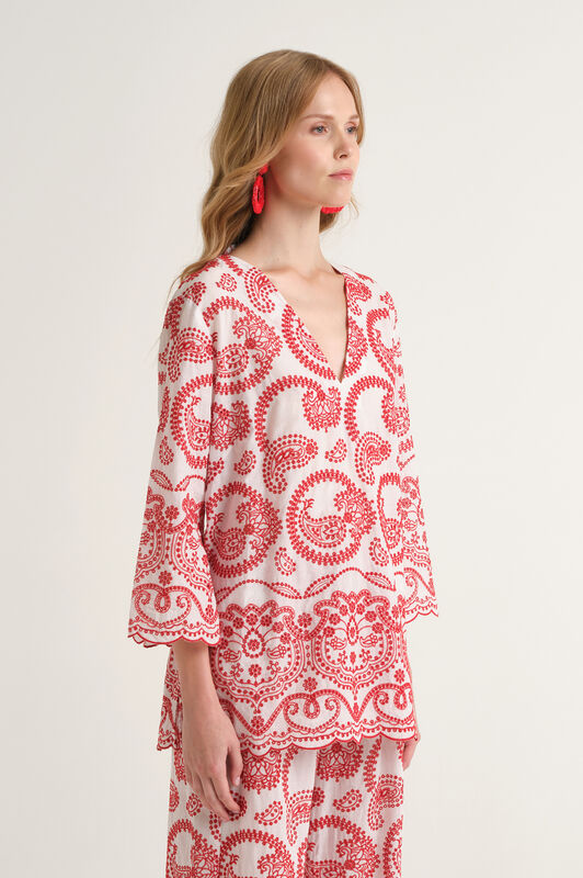 Malìparmi BRODERIE ANGLAISE SHIRT Red JM558115218