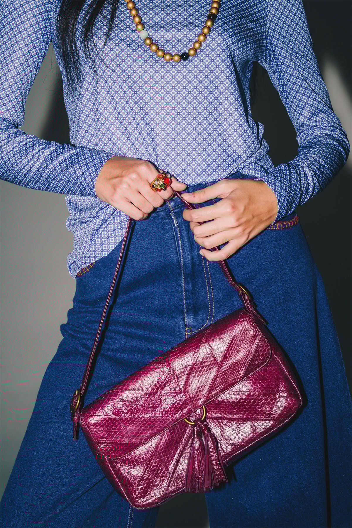 Maliparmi BAGUETTE EXOTIC STRIPES Mosto BT001301556