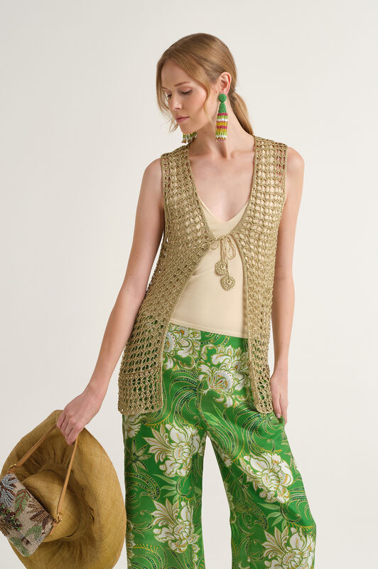 Malìparmi METALLIC LUREX VEST Gold JE113078213