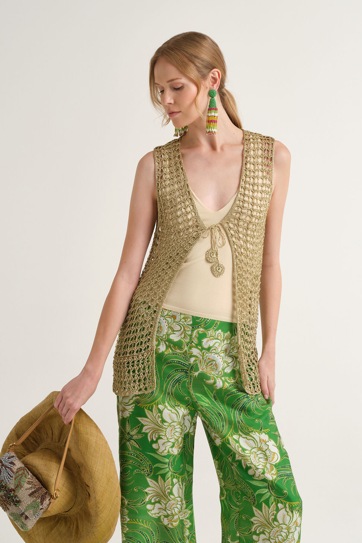 Malìparmi METALLIC LUREX VEST Gold JE113078213