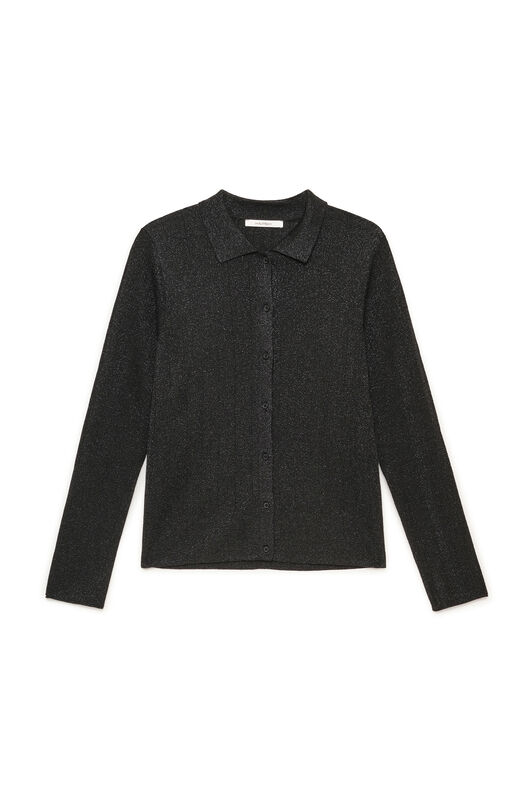 Maliparmi CARDIGAN LUREX RIB Nero JN371078216 Maliparmi CARDIGAN LUREX RIB Nero JN371078216