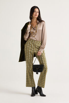 Maliparmi PANTALONE GEOMETRIC JACQUARD Moro JH747960168