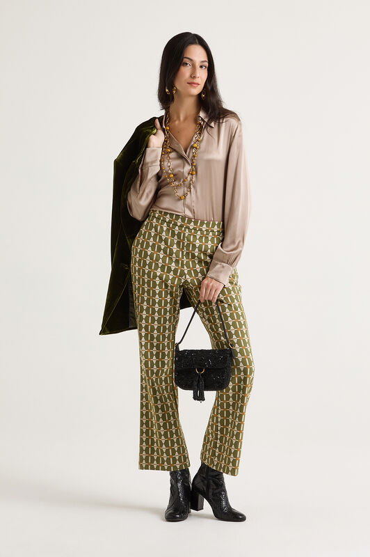 Maliparmi GEOMETRIC JACQUARD TROUSERS Dark Brown JH747960168