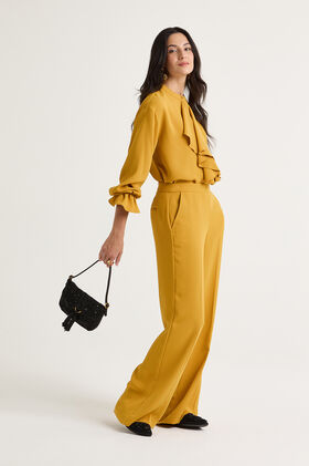 Maliparmi PANTALONE SABLÈ CREPE Senape-Mustard JH757950166