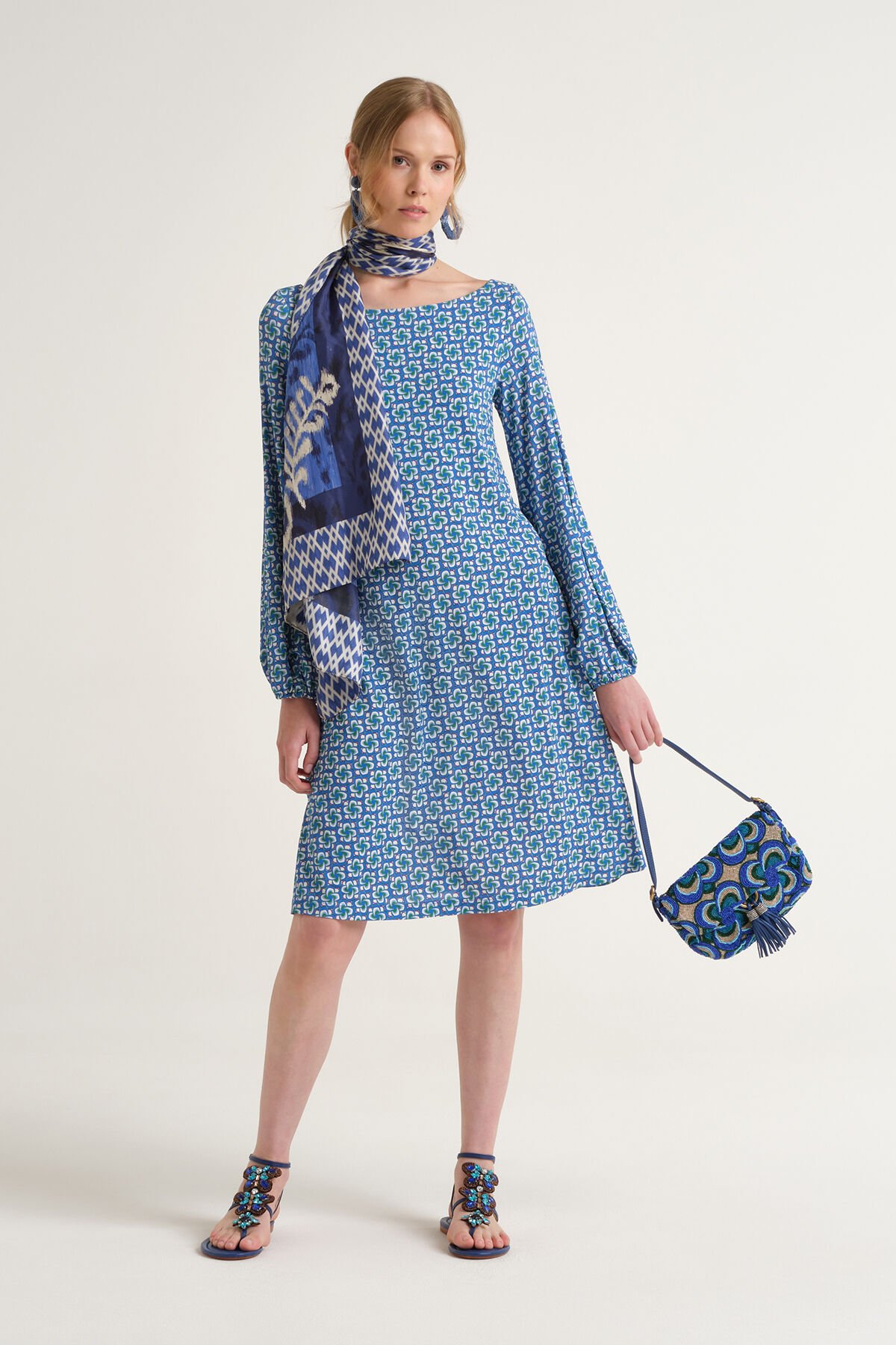 Malìparmi MINI MOULINÉ ROBE Bleu JF668970675