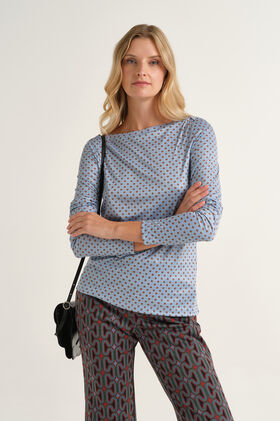 Maliparmi T-SHIRT MICRO PRINT JERSEY Azzurro JK025770654