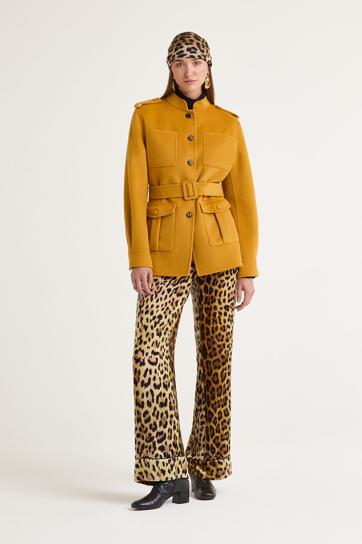 Maliparmi VELVET PRINTS TROUSERS Brown JH805260092