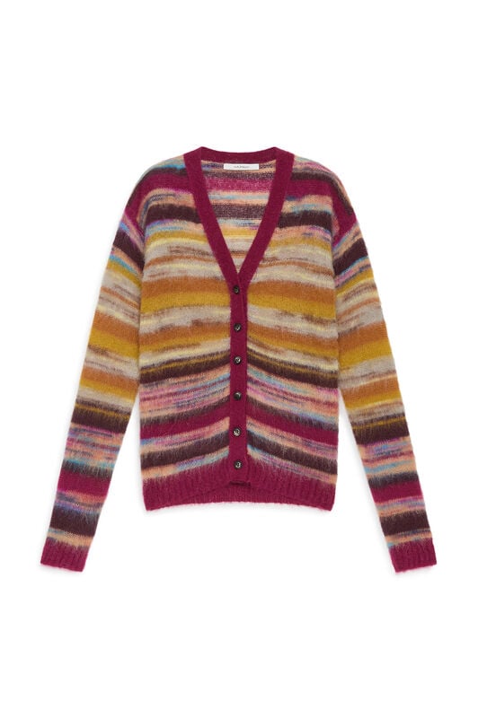 Maliparmi MOHAIR MIX PRINT CARDIGAN Camel JN370478209