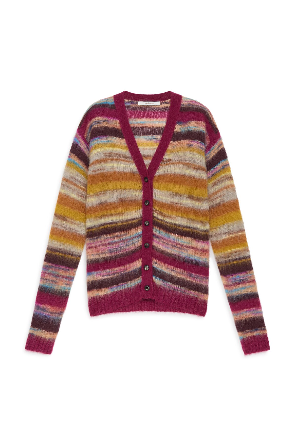 Maliparmi MOHAIR MIX PRINT CARDIGAN Camel JN370478209