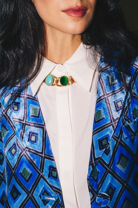 Maliparmi VELVET PRINTS JACKET Blue JD645260092