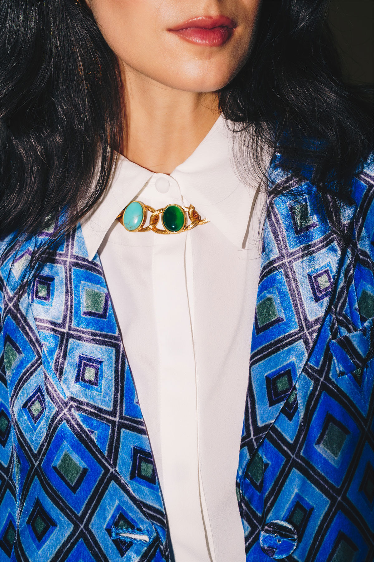 Maliparmi VELVET PRINTS JACKET Blue JD645260092