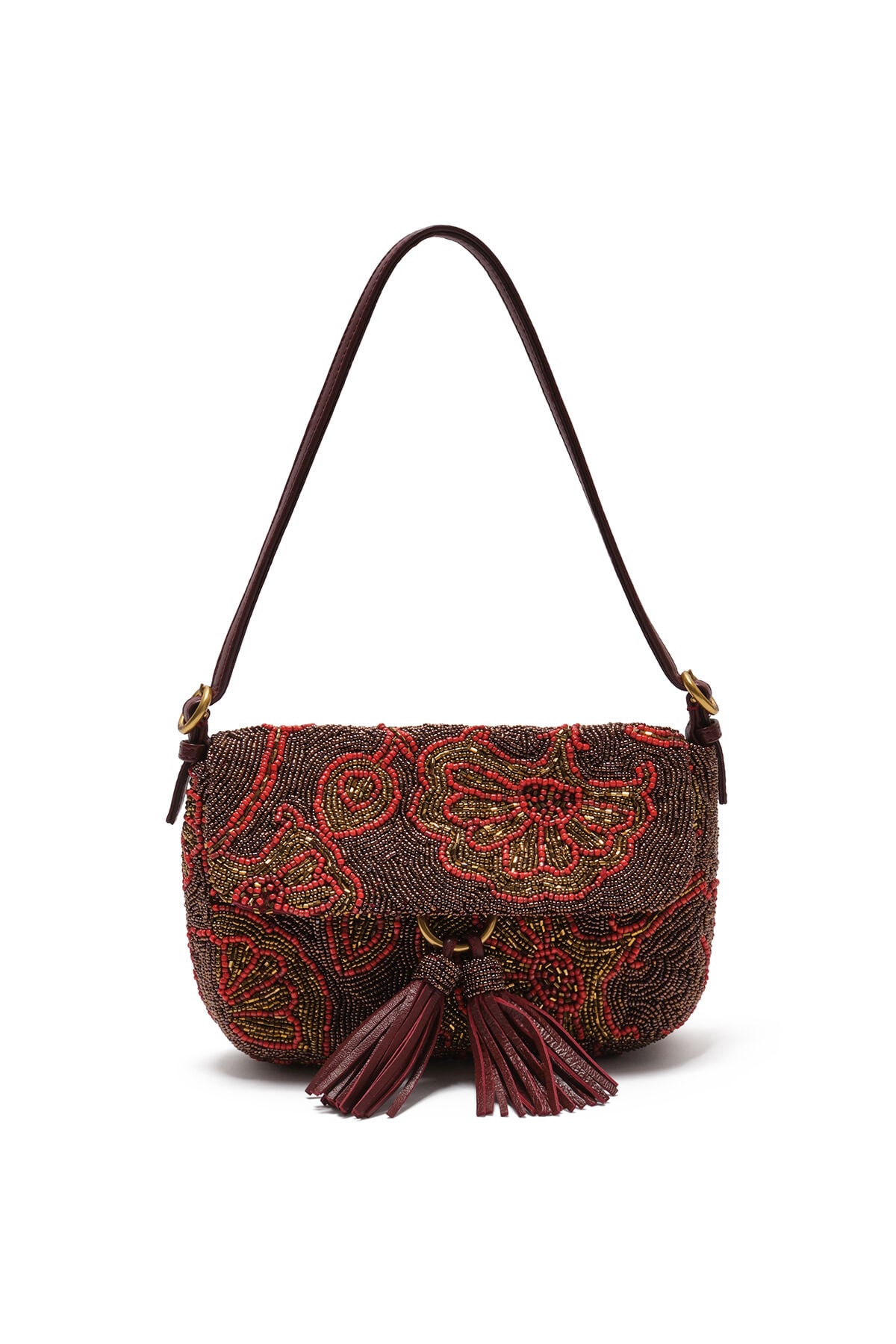 Maliparmi BLOSSOM EMBROIDERY BAGUETTE Burgundy BT001190957 Maliparmi BLOSSOM EMBROIDERY BAGUETTE Burgundy BT001190957