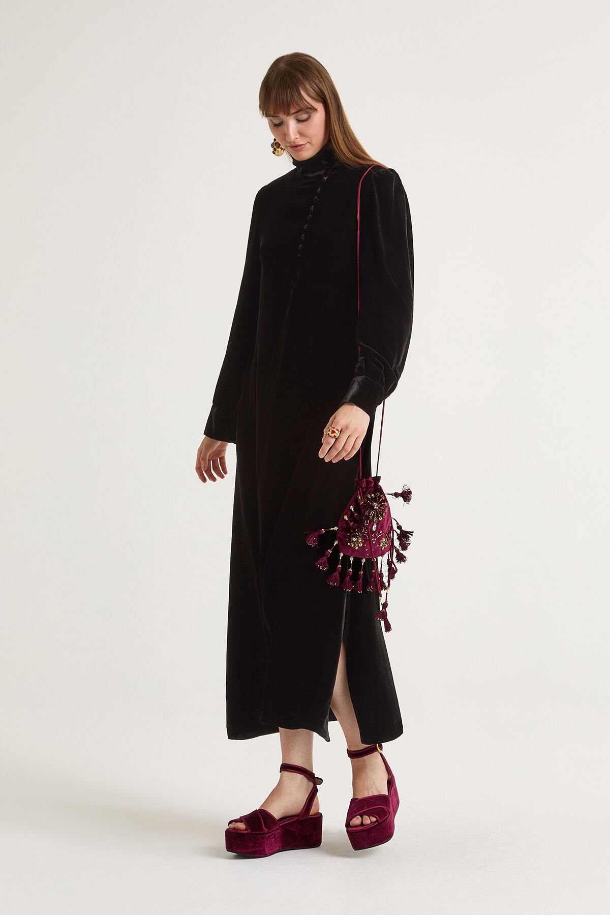 Maliparmi FLUID VELVET KLEID Schwarz JF667761026