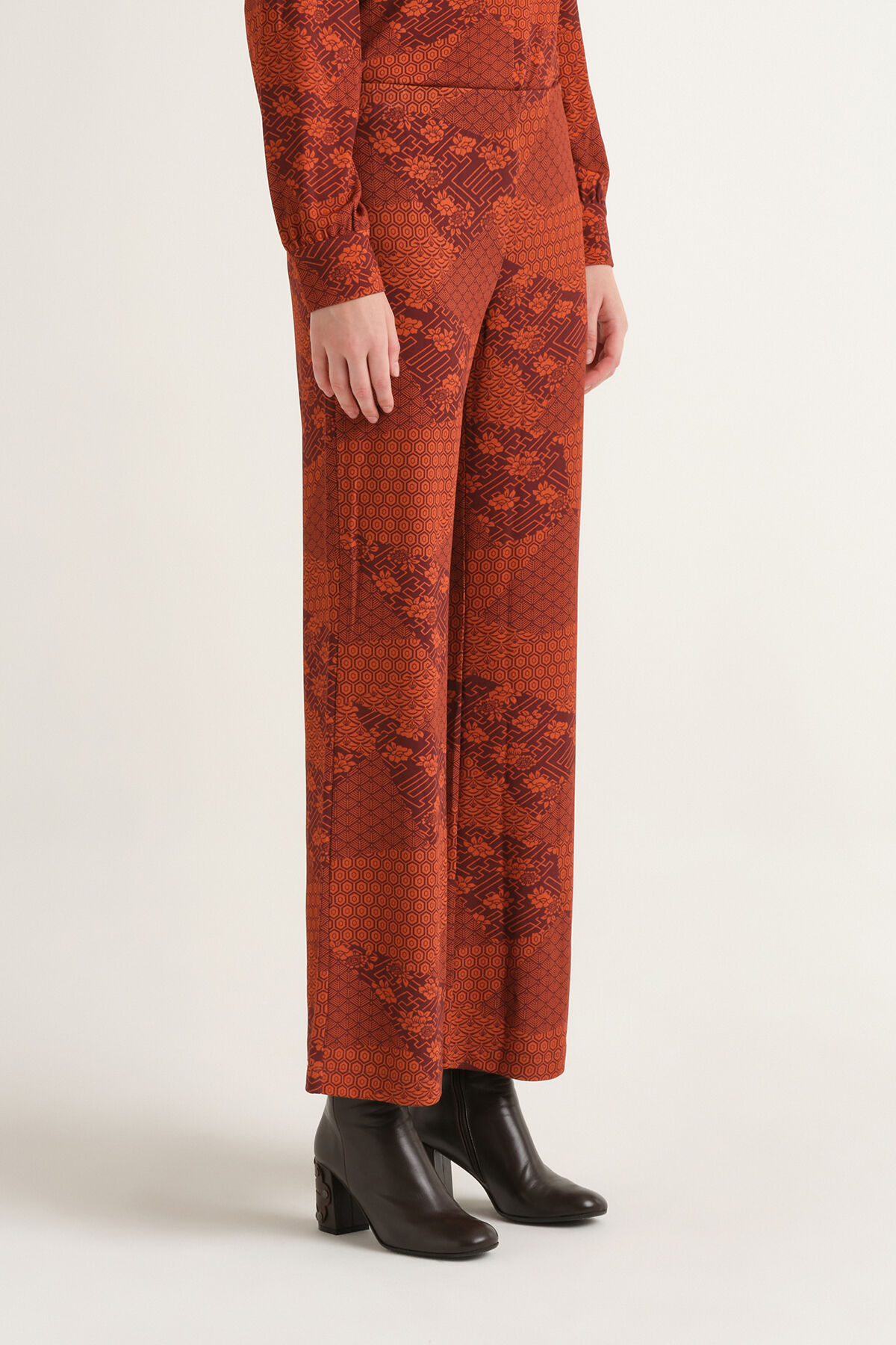 Maliparmi MOSAIC KIMONO TROUSER Red JH400970679 Maliparmi MOSAIC KIMONO TROUSER Red JH400970679