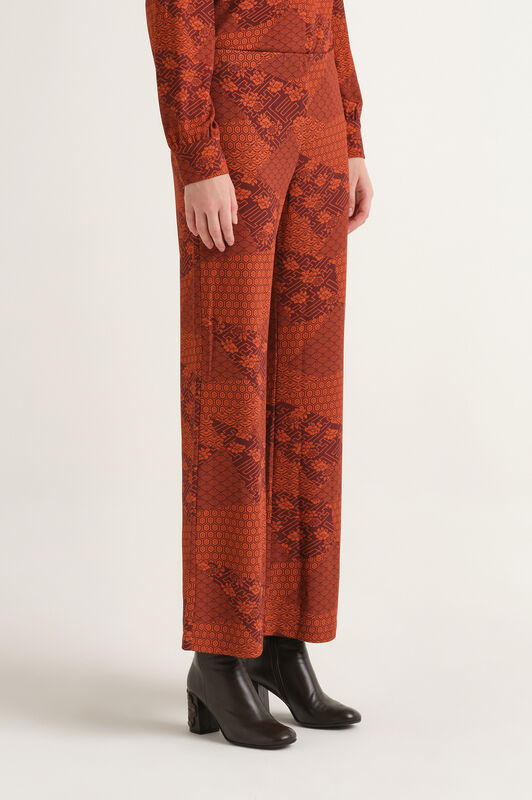 Maliparmi MOSAIC KIMONO TROUSER Red JH400970679 Maliparmi MOSAIC KIMONO TROUSER Red JH400970679