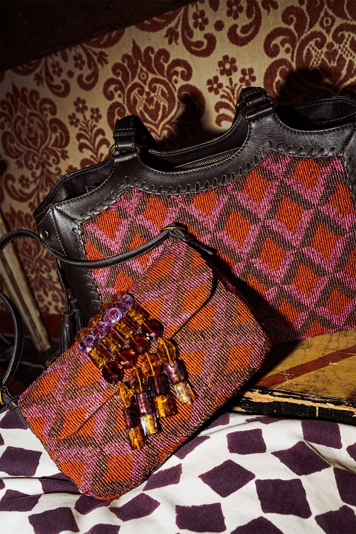 Maliparmi BORSA PICCOLA A SPALLA DIAMONDS OF LIGHT Rosso BF001191243