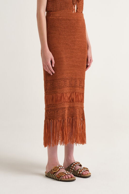 Malìparmi KNIT TAPE SKIRT Peach JG667678214 Malìparmi KNIT TAPE SKIRT Peach JG667678214