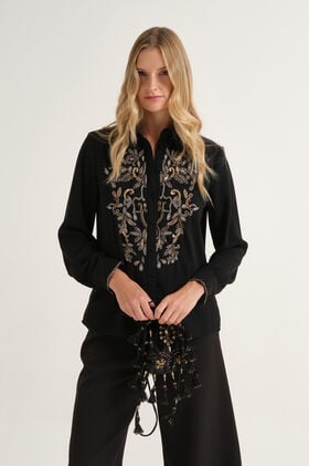 Maliparmi FESTIVE THREADS HEMD Schwarz JM560150686 Maliparmi FESTIVE THREADS HEMD Schwarz JM560150686