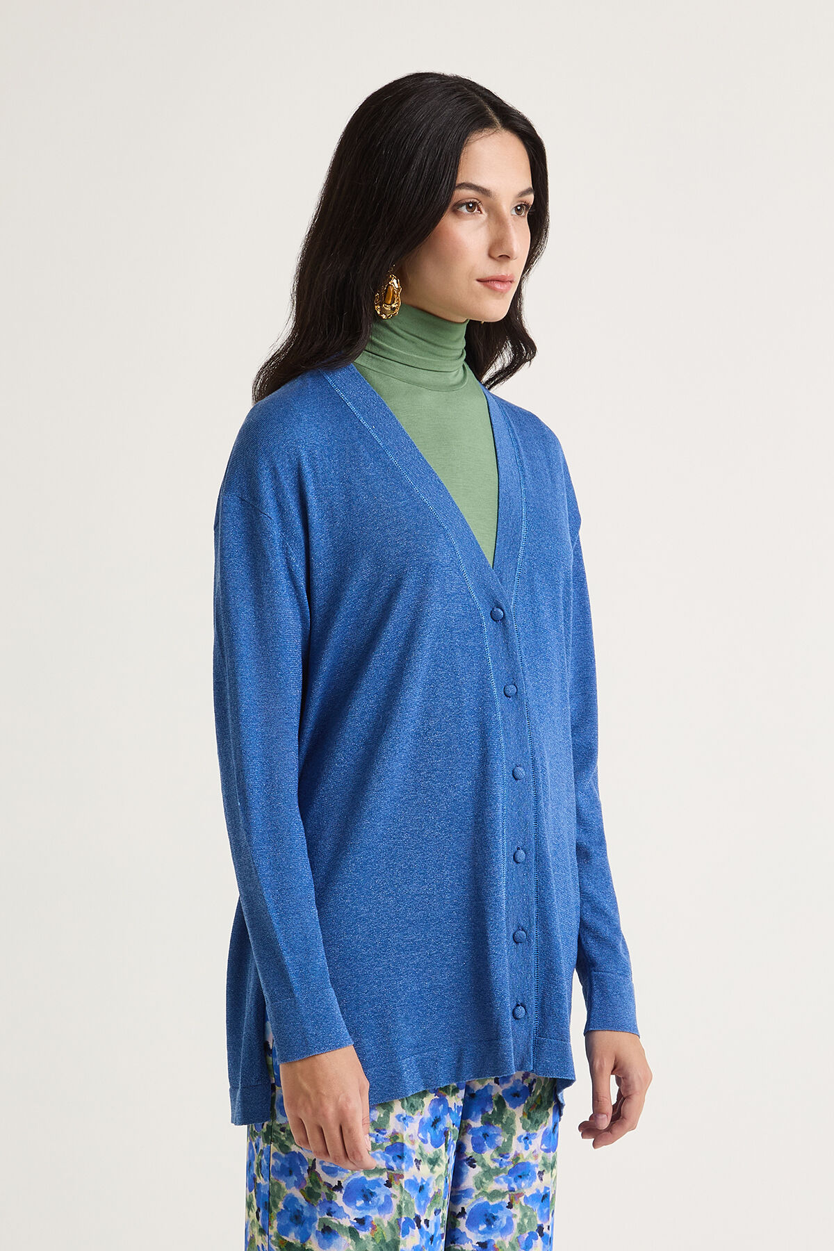 Maliparmi SHINY FLUID LUREX CARDIGAN Cobalt Blue JN368078133