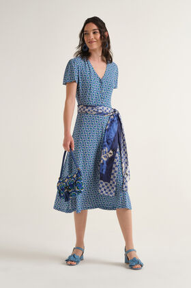 Malìparmi MINI MOULINÉ DRESS Blue JF679770675