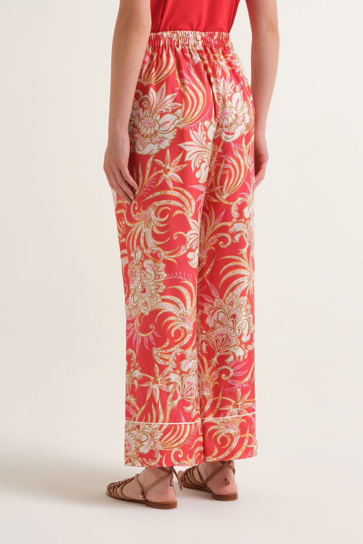 Malìparmi COLLECTION PRINT PANTALON Rouge JH807631027