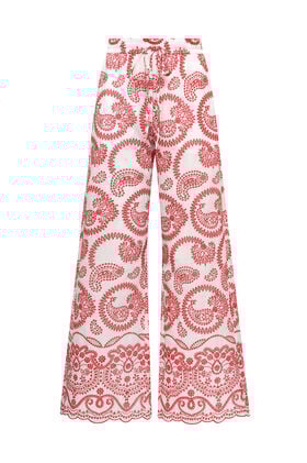 Malìparmi BRODERIE ANGLAISE TROUSERS Red JH807315218