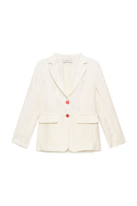 Malìparmi LINEN JACQUARD JACKET NaturalWhite JD648440102