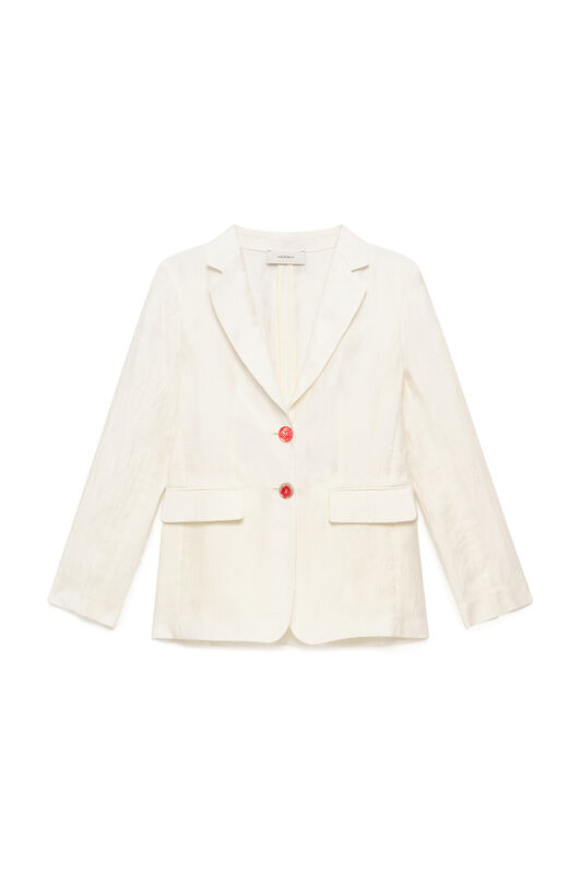 Malìparmi LINEN JACQUARD JACKET NaturalWhite JD648440102