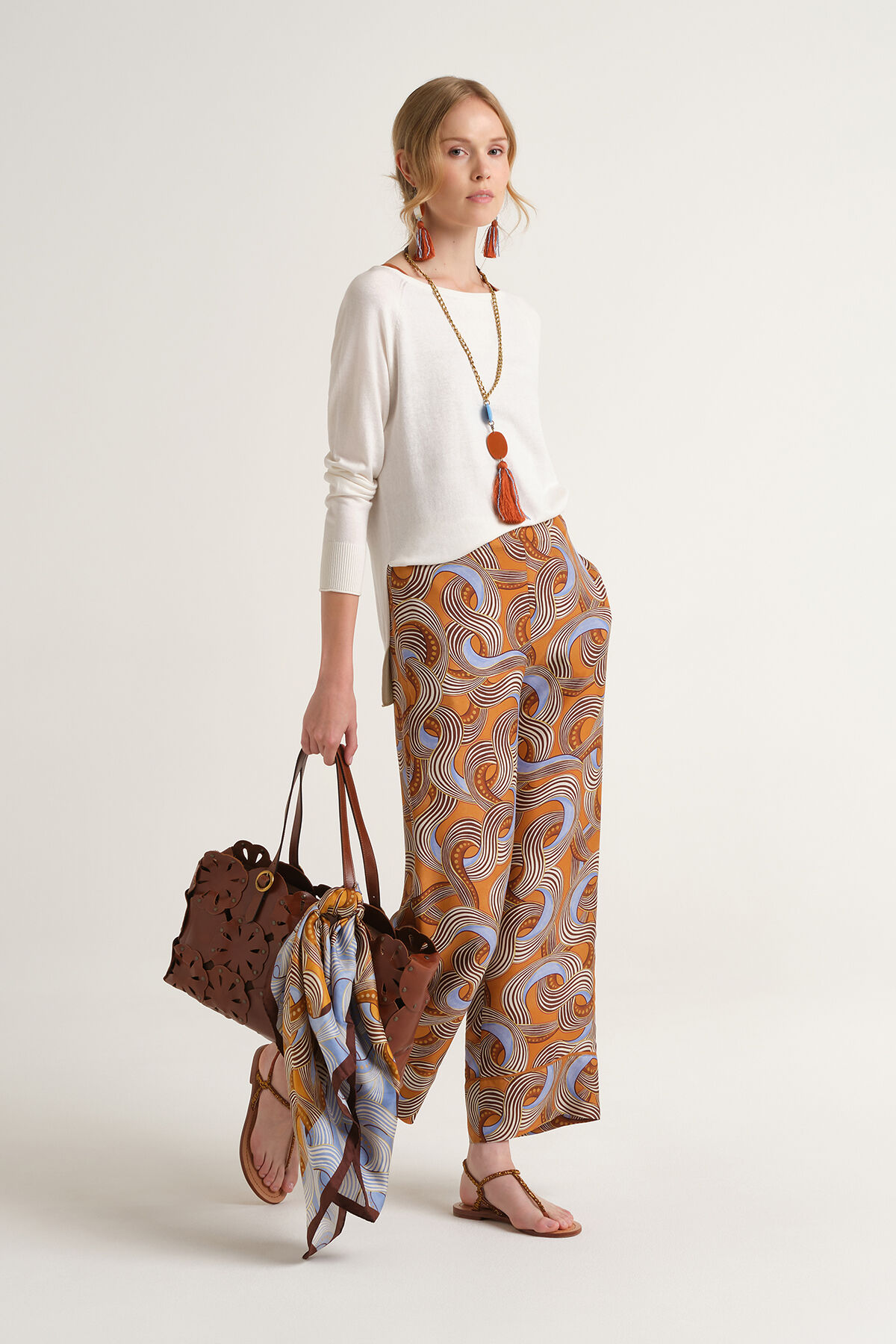 Malìparmi COLOURS OF THE WORLD SWEATER NaturalWhite JQ507878074