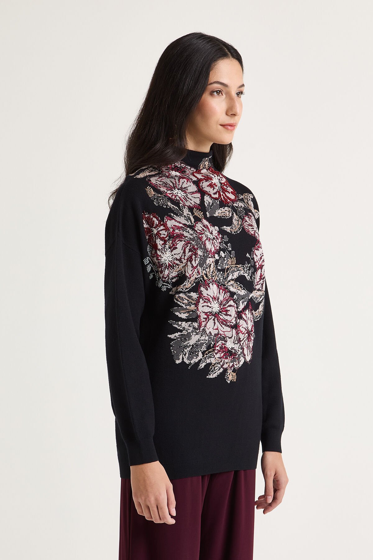 Maliparmi FLOWER JACQUARD KNITWEAR Black JQ511078206