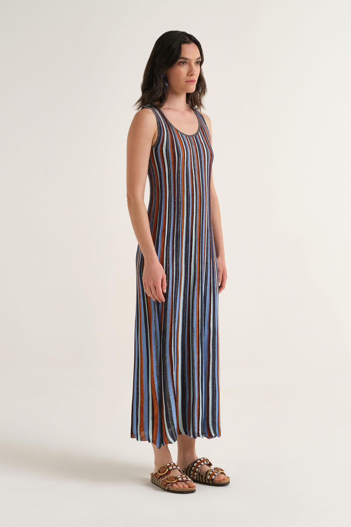 Malìparmi FLEXAGE STRIPES DRESS Light Blue JF951378211