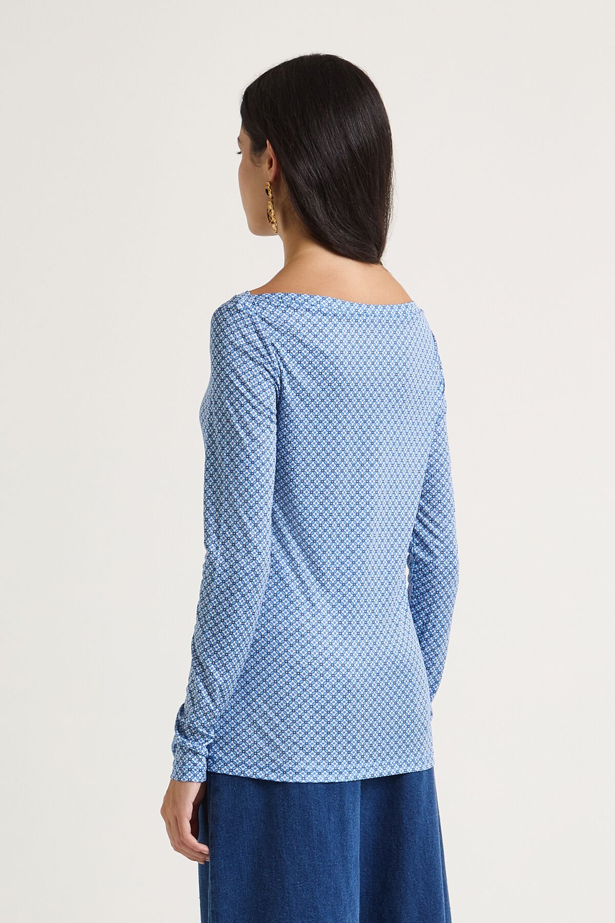 Maliparmi PRINT JERSEY T-SHIRT Blau JK025770654