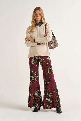 Maliparmi PANTALONE FROSTED BLOSSOM Bordeaux JH751570680