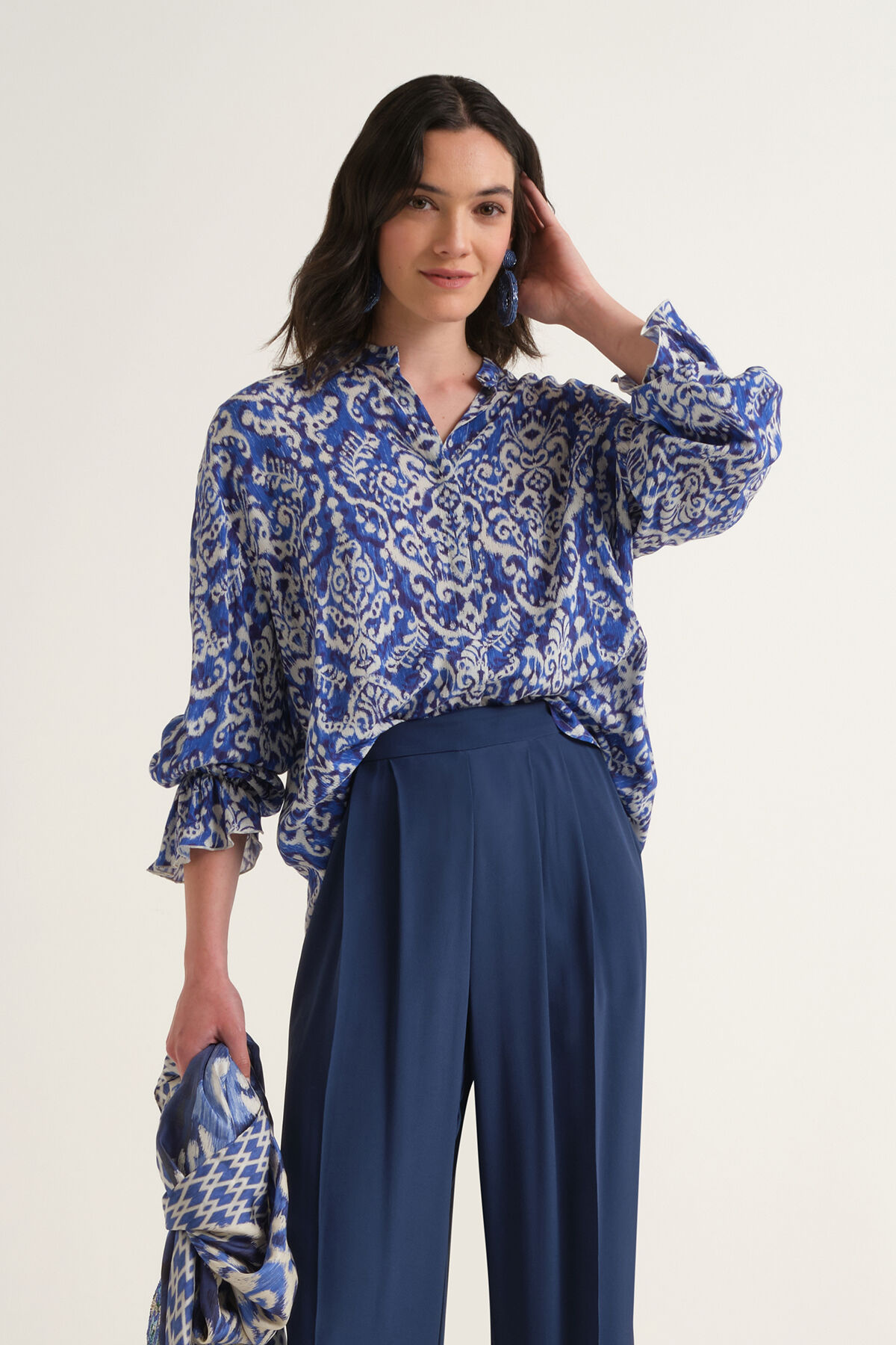 Malìparmi DREAMSCAPE IKAT SHIRT Blue JM558550671