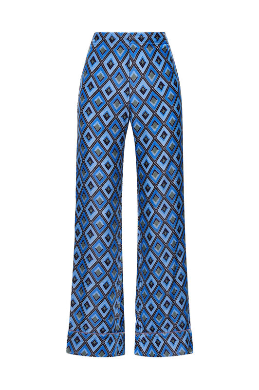 Maliparmi VELVET PRINTS TROUSERS Blue JH805260092